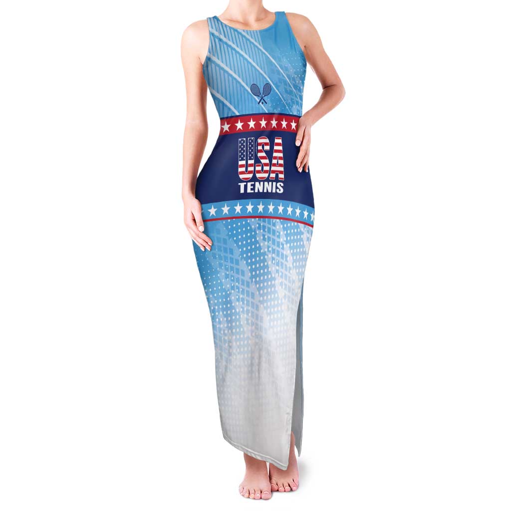 Custom United States Tennis Family Matching Tank Maxi Dress and Hawaiian Shirt 2025 Go USA - Wonder Print Shop