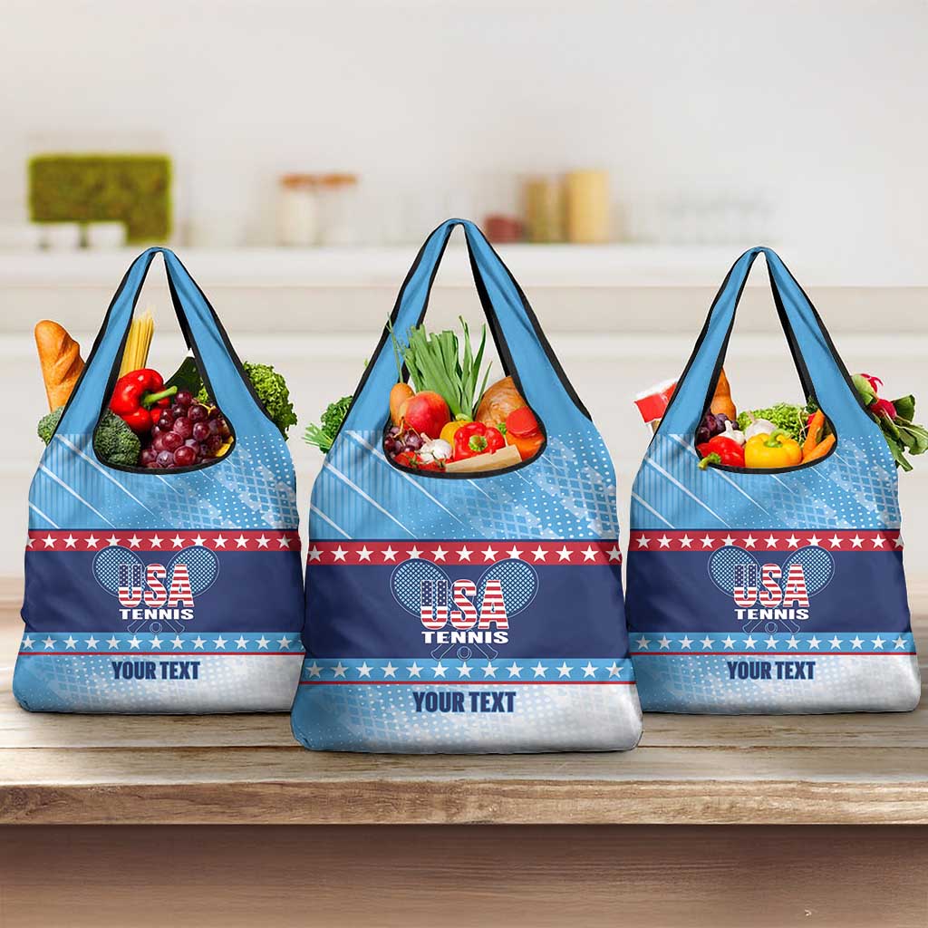 Custom United States Tennis Grocery Bag 2025 Go USA - Wonder Print Shop