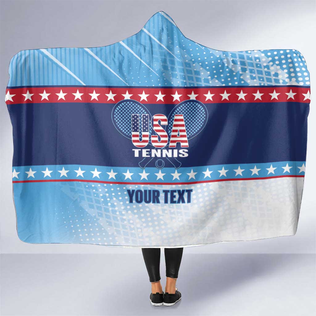 Custom United States Tennis Hooded Blanket 2025 Go USA - Wonder Print Shop