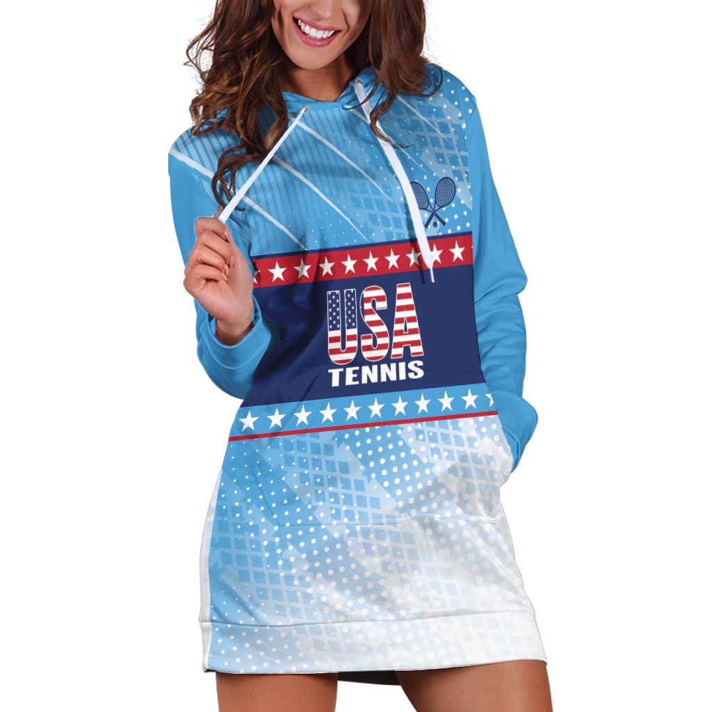 Custom United States Tennis Hoodie Dress 2025 Go USA - Wonder Print Shop