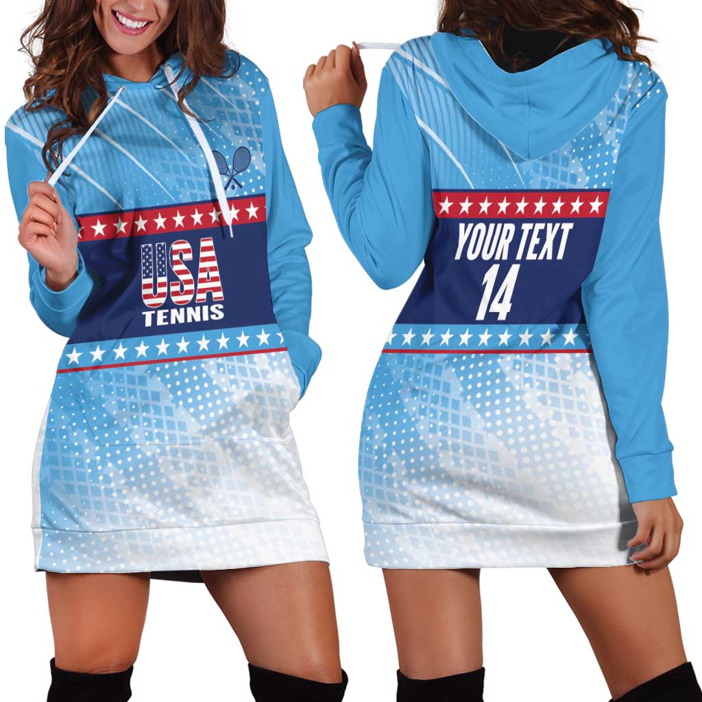 Custom United States Tennis Hoodie Dress 2025 Go USA - Wonder Print Shop