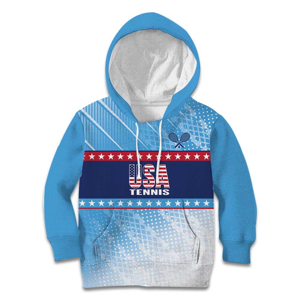 Custom United States Tennis Kid Hoodie 2025 Go USA - Wonder Print Shop