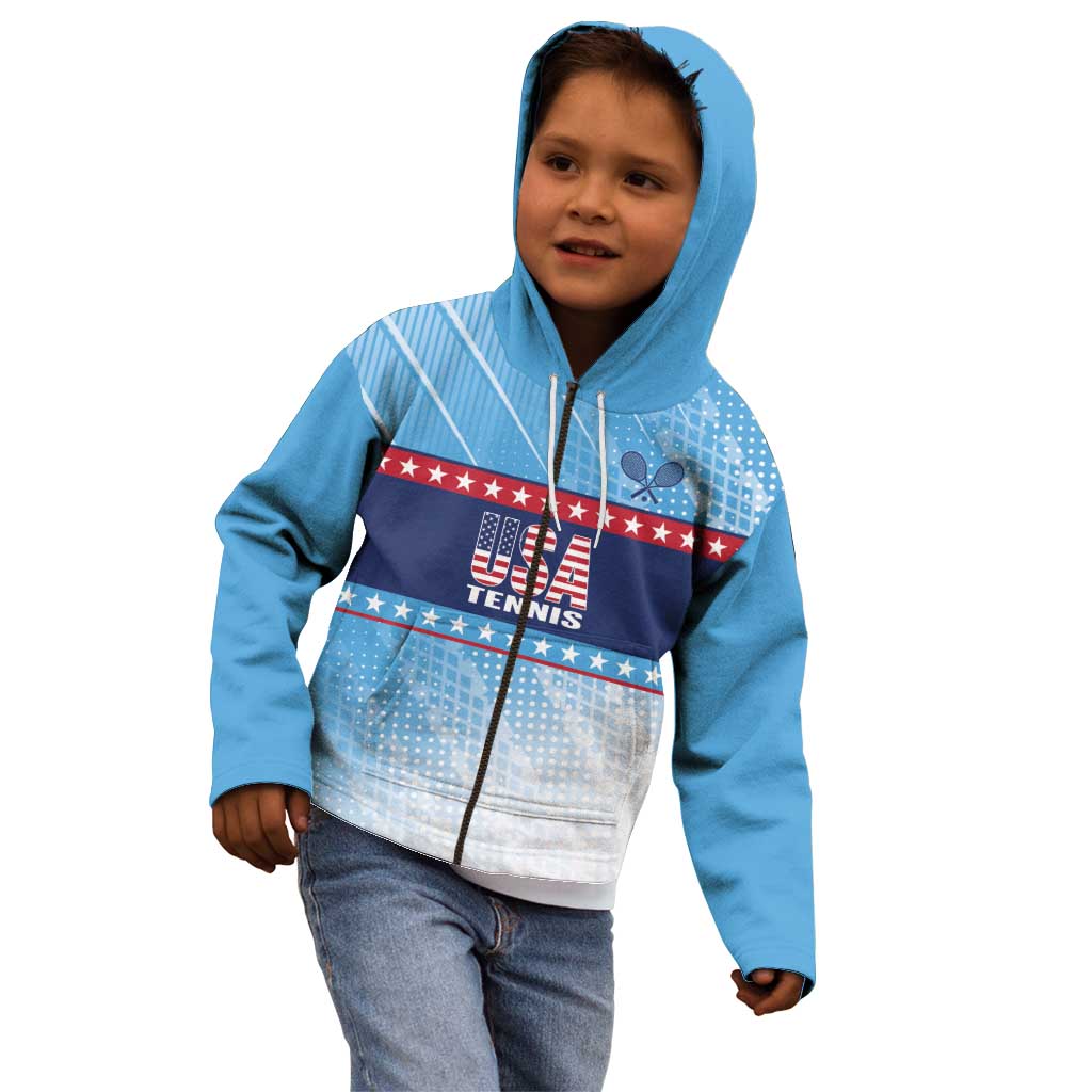 Custom United States Tennis Kid Hoodie 2025 Go USA - Wonder Print Shop