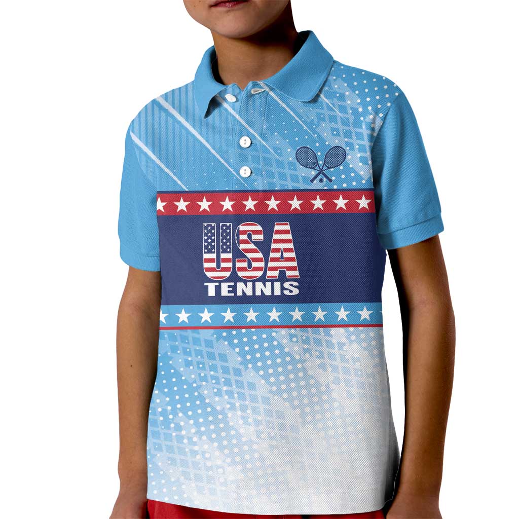 Custom United States Tennis Kid Polo Shirt 2025 Go USA - Wonder Print Shop