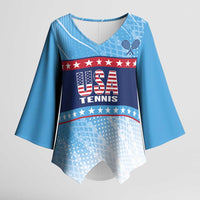 Custom United States Tennis Kimono Sleeve Blouse 2025 Go USA - Wonder Print Shop