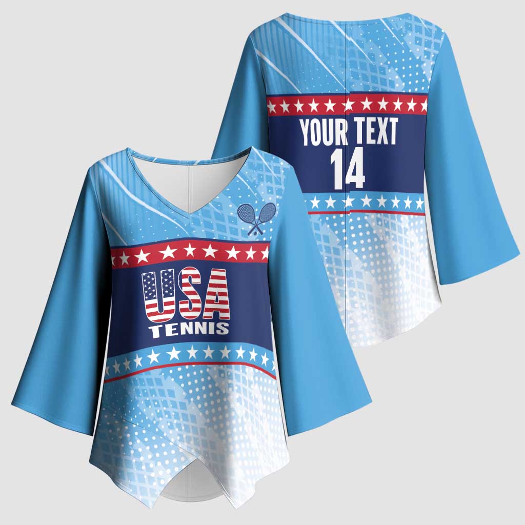 Custom United States Tennis Kimono Sleeve Blouse 2025 Go USA - Wonder Print Shop