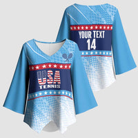 Custom United States Tennis Kimono Sleeve Blouse 2025 Go USA - Wonder Print Shop
