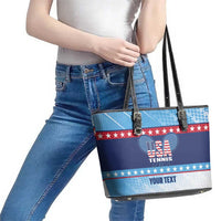 Custom United States Tennis Leather Tote Bag 2025 Go USA - Wonder Print Shop