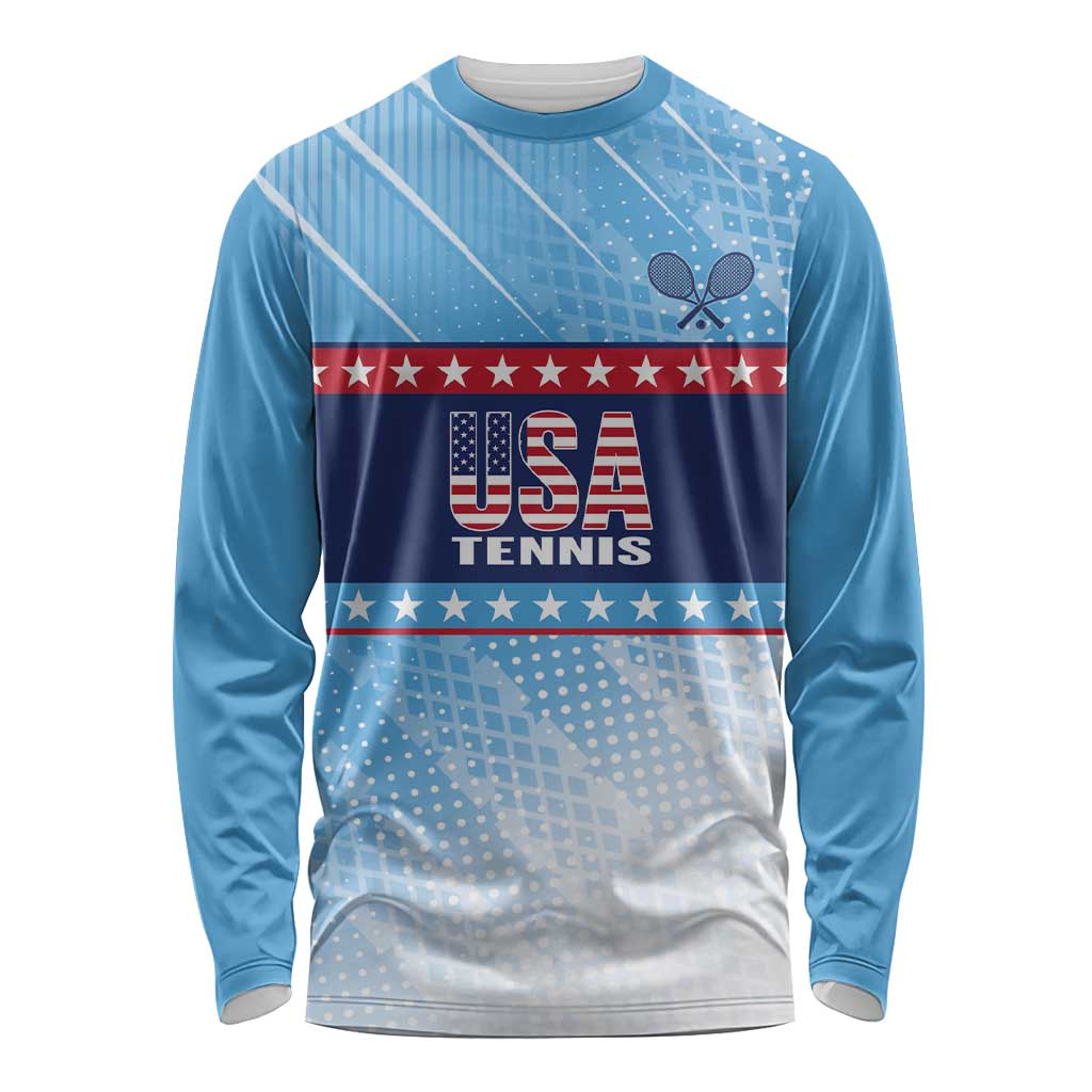 Custom United States Tennis Long Sleeve Shirt 2025 Go USA - Wonder Print Shop