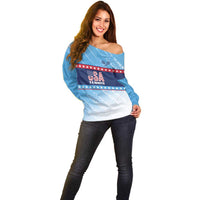 Custom United States Tennis Off Shoulder Sweater 2025 Go USA - Wonder Print Shop