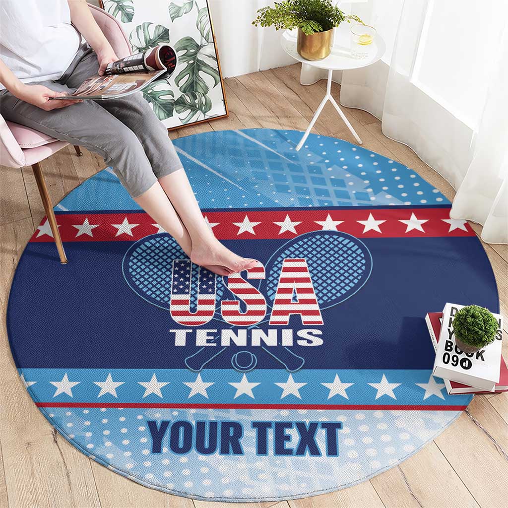 Custom United States Tennis Round Carpet 2025 Go USA - Wonder Print Shop