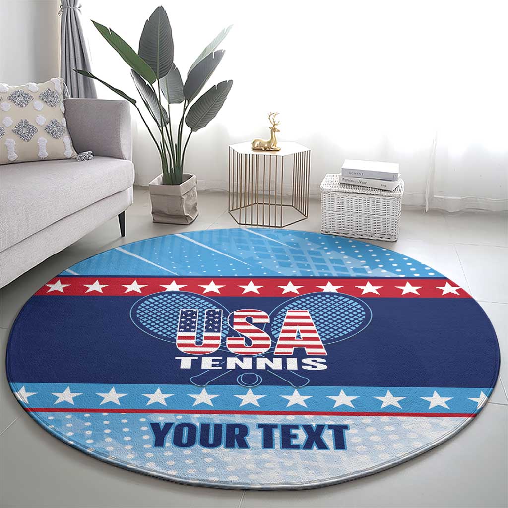 Custom United States Tennis Round Carpet 2025 Go USA - Wonder Print Shop