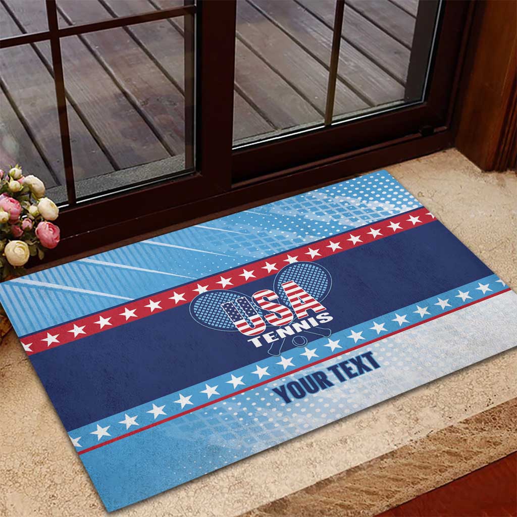 Custom United States Tennis Rubber Doormat 2025 Go USA - Wonder Print Shop