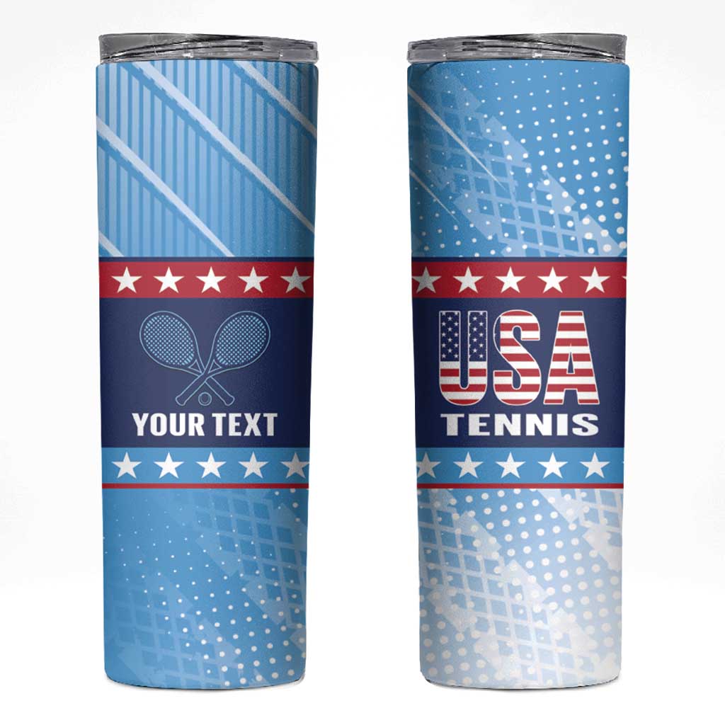 Custom United States Tennis Skinny Tumbler 2025 Go USA - Wonder Print Shop
