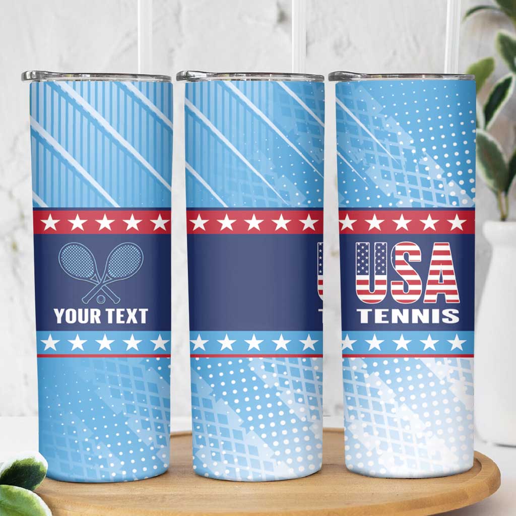 Custom United States Tennis Skinny Tumbler 2025 Go USA - Wonder Print Shop