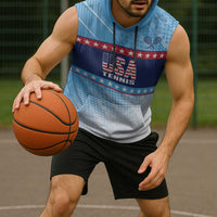 Custom United States Tennis Sleeveless Hoodie 2025 Go USA - Wonder Print Shop