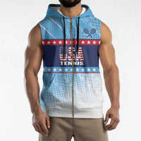 Custom United States Tennis Sleeveless Zip Hoodie 2025 Go USA - Wonder Print Shop