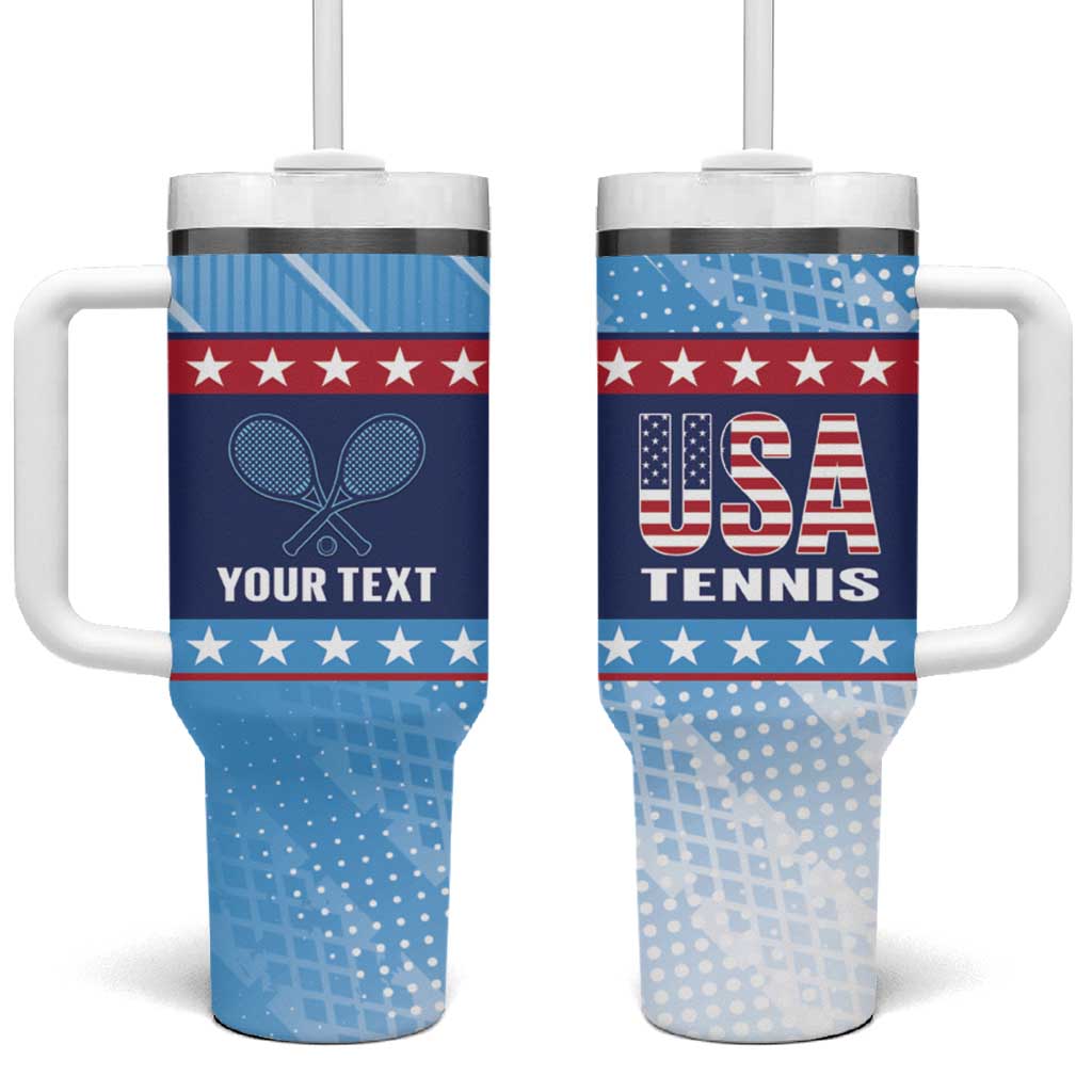 Custom United States Tennis Tumbler With Handle 2025 Go USA - Wonder Print Shop