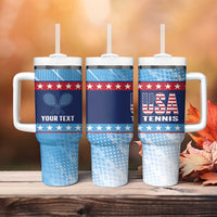 Custom United States Tennis Tumbler With Handle 2025 Go USA - Wonder Print Shop