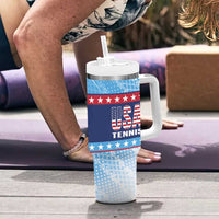Custom United States Tennis Tumbler With Handle 2025 Go USA - Wonder Print Shop
