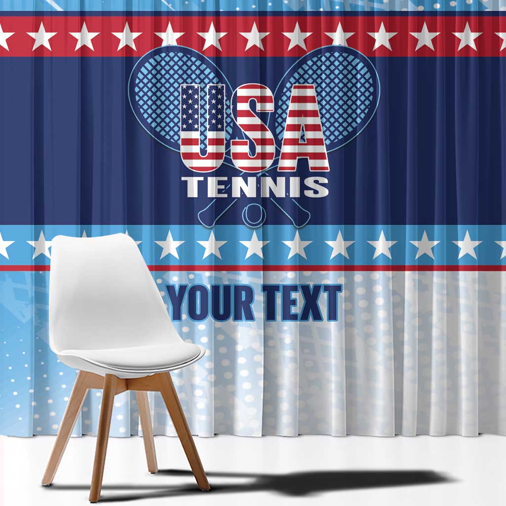 Custom United States Tennis Window Curtain 2025 Go USA - Wonder Print Shop