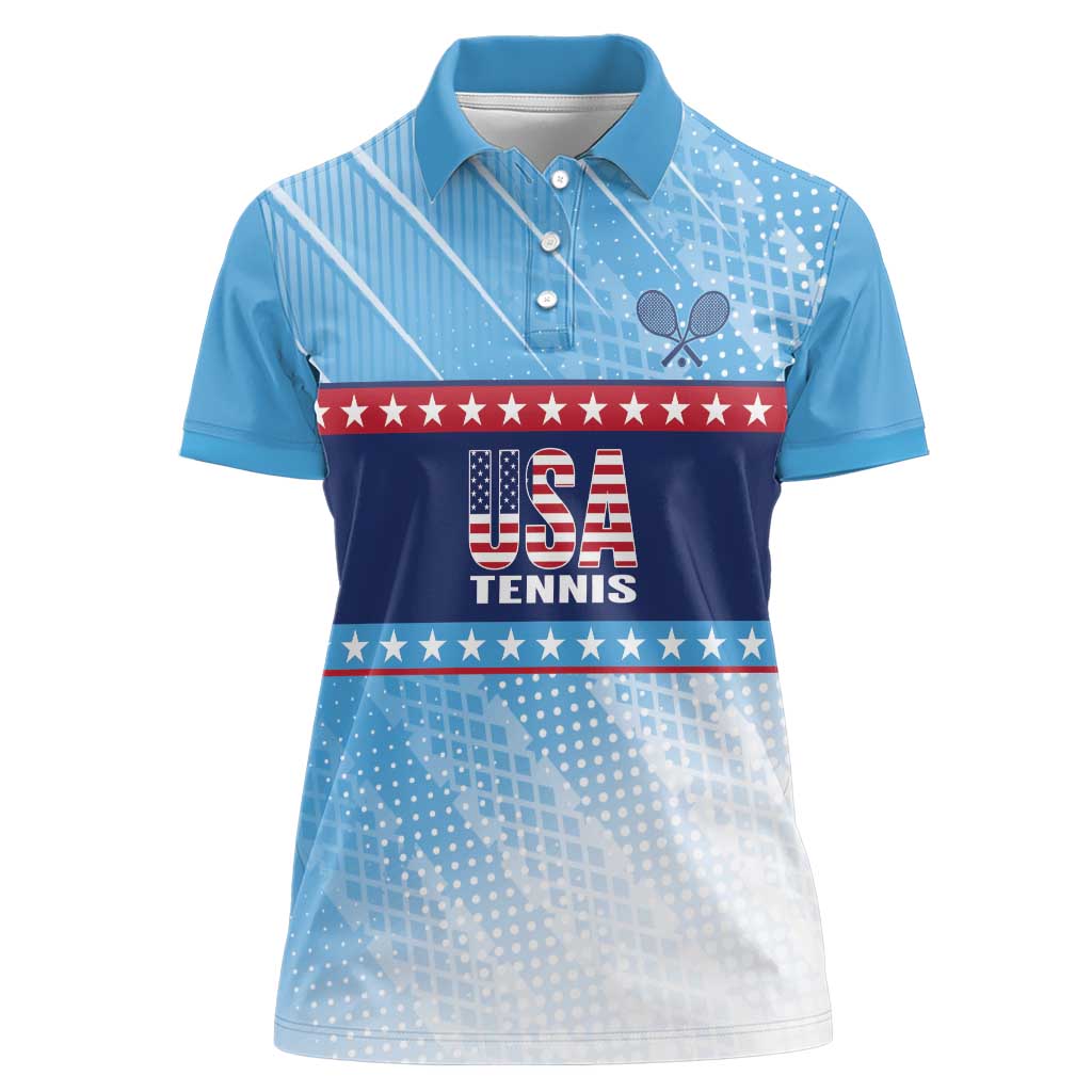 Custom United States Tennis Women Polo Shirt 2025 Go USA - Wonder Print Shop