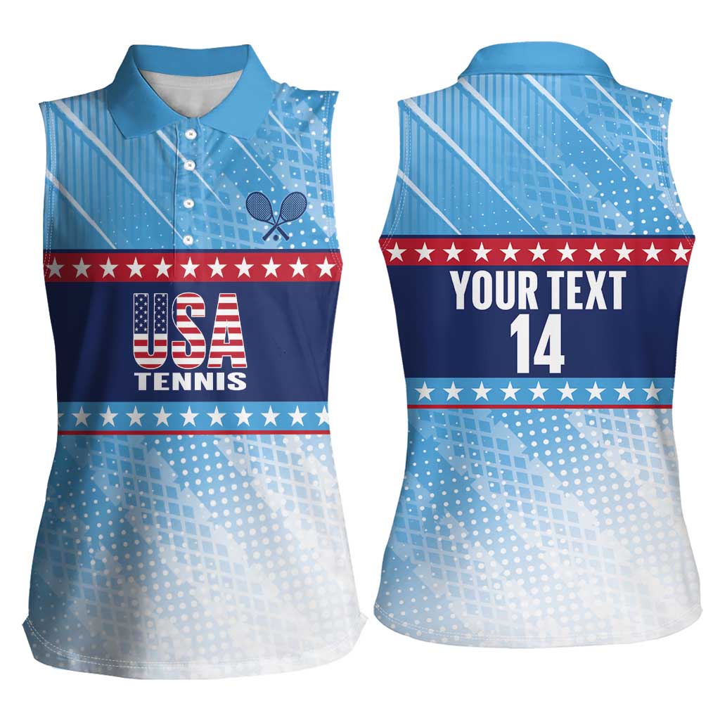 Custom United States Tennis Women Sleeveless Polo Shirt 2025 Go USA - Wonder Print Shop