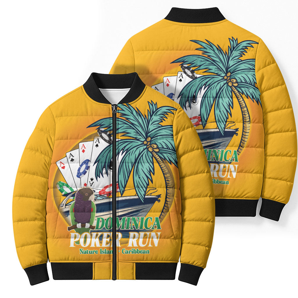 Poker Run Dominica 2026 Bomber Puffer Jacket Nature Island Of Caribbean