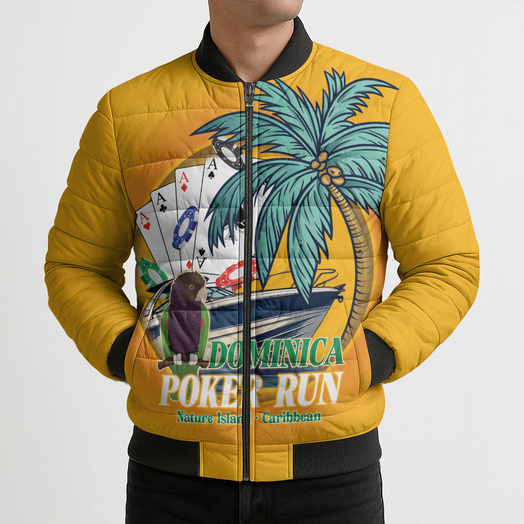 Poker Run Dominica 2026 Bomber Puffer Jacket Nature Island Of Caribbean