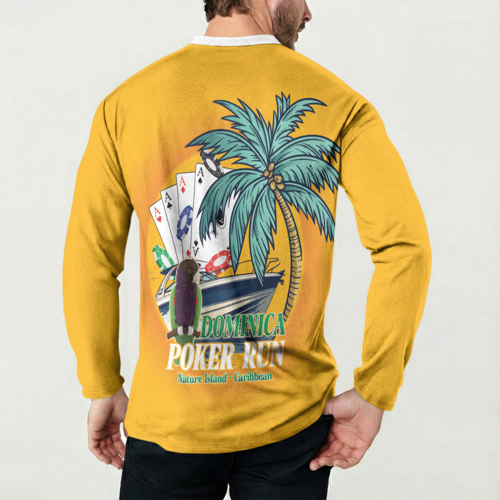 Poker Run Dominica 2026 Button Sweatshirt Nature Island Of Caribbean
