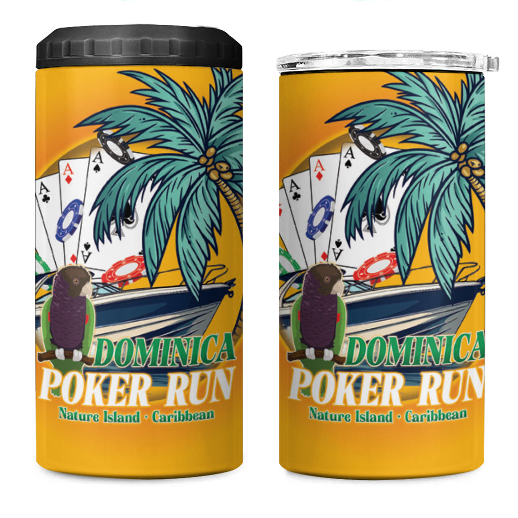 Poker Run Dominica 2026 4 in 1 Can Cooler Tumbler Nature Island Of Caribbean