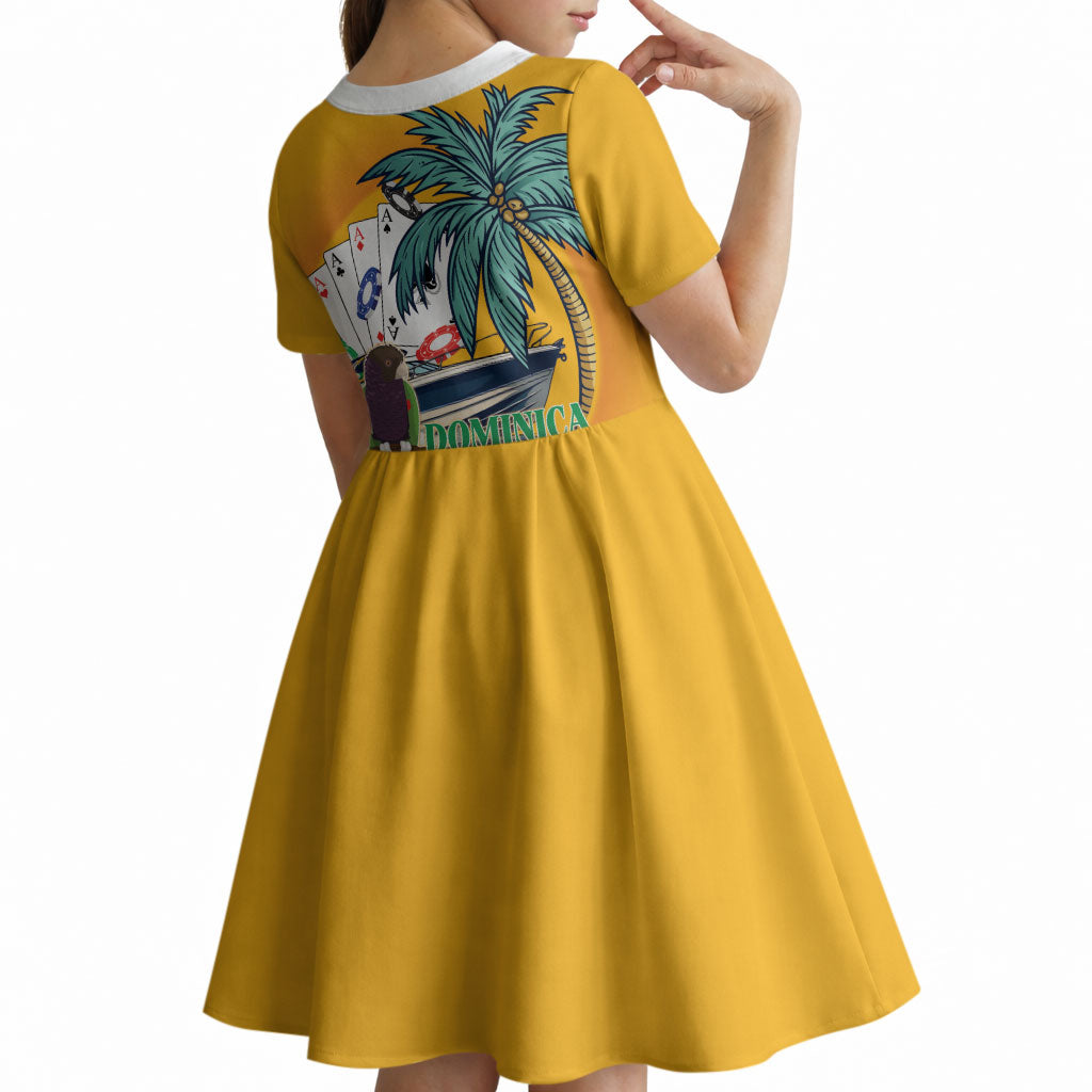Poker Run Dominica 2026 Kid Short Sleeve Dress Nature Island Of Caribbean
