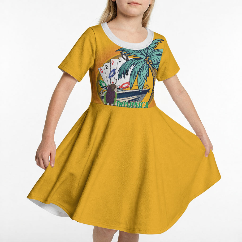 Poker Run Dominica 2026 Kid Short Sleeve Dress Nature Island Of Caribbean