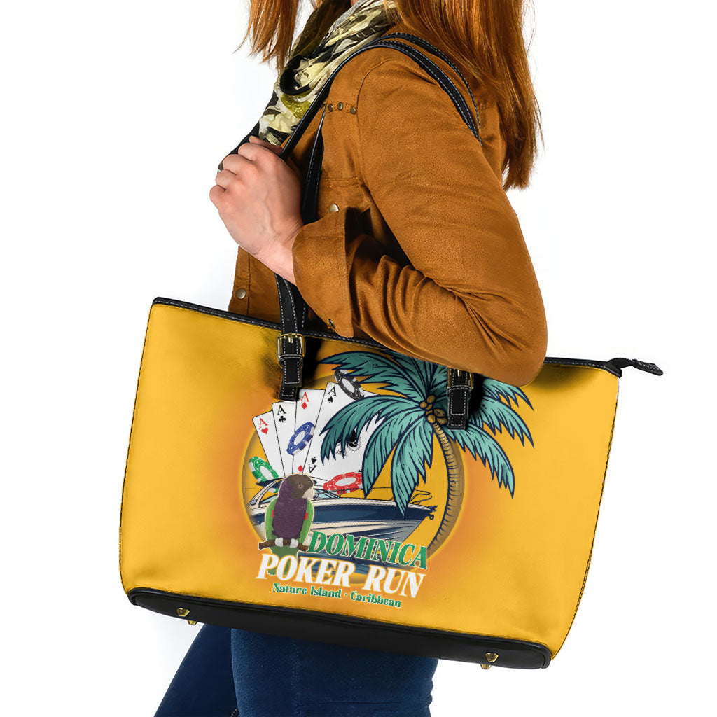 Poker Run Dominica 2026 Leather Tote Bag Nature Island Of Caribbean