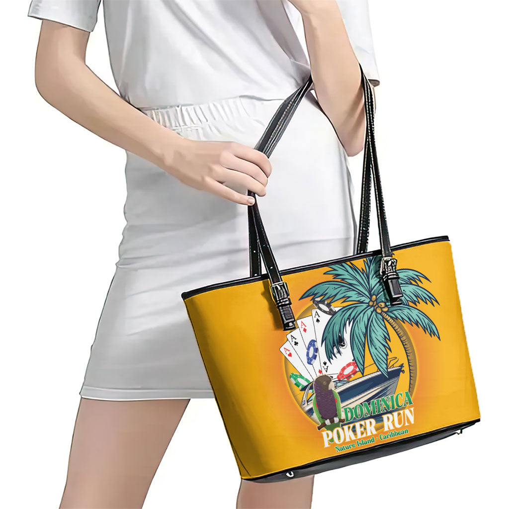 Poker Run Dominica 2026 Leather Tote Bag Nature Island Of Caribbean