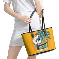 Poker Run Dominica 2026 Leather Tote Bag Nature Island Of Caribbean