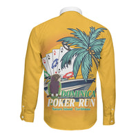 Poker Run Dominica 2026 Long Sleeve Button Shirt Nature Island Of Caribbean