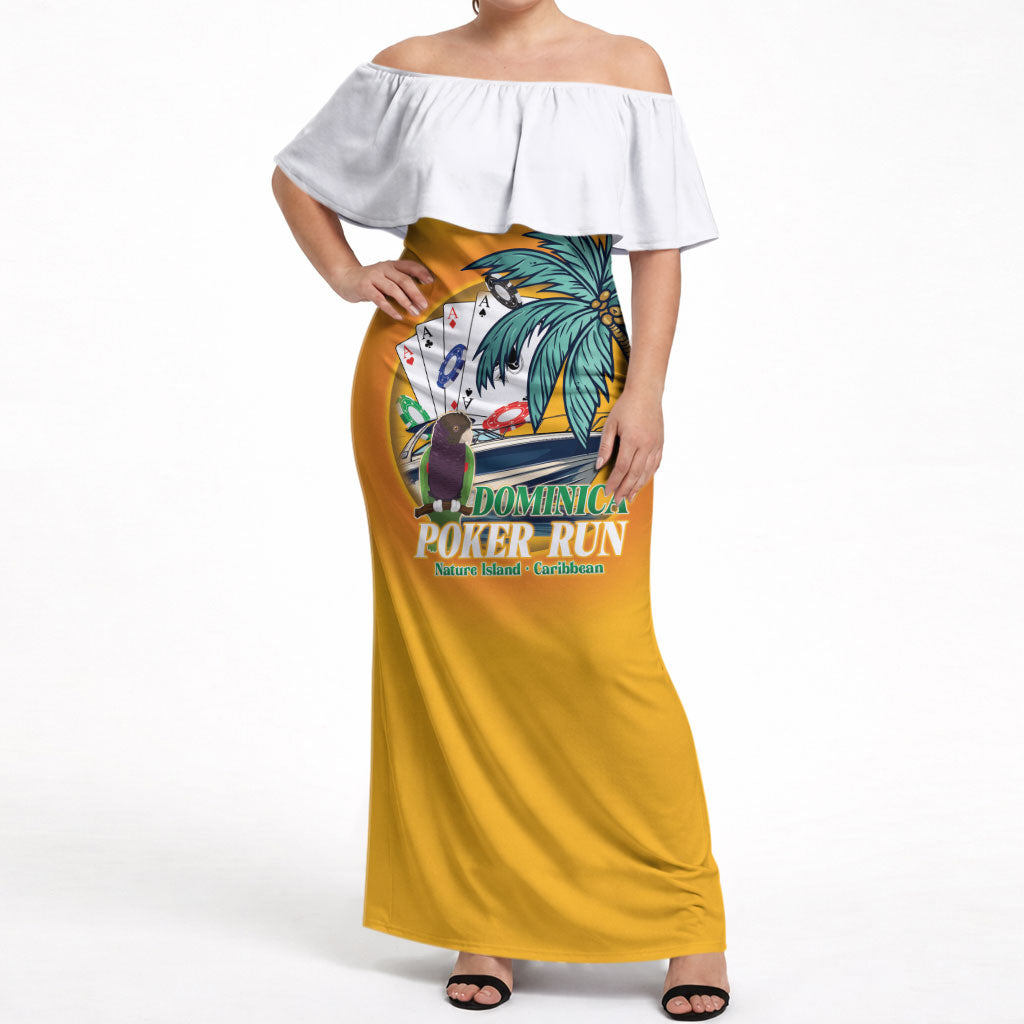 Poker Run Dominica 2026 Off Shoulder Maxi Dress Nature Island Of Caribbean