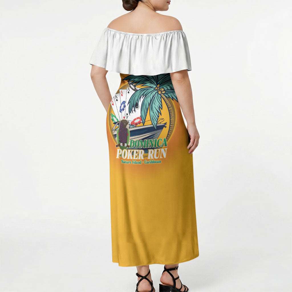 Poker Run Dominica 2026 Off Shoulder Maxi Dress Nature Island Of Caribbean