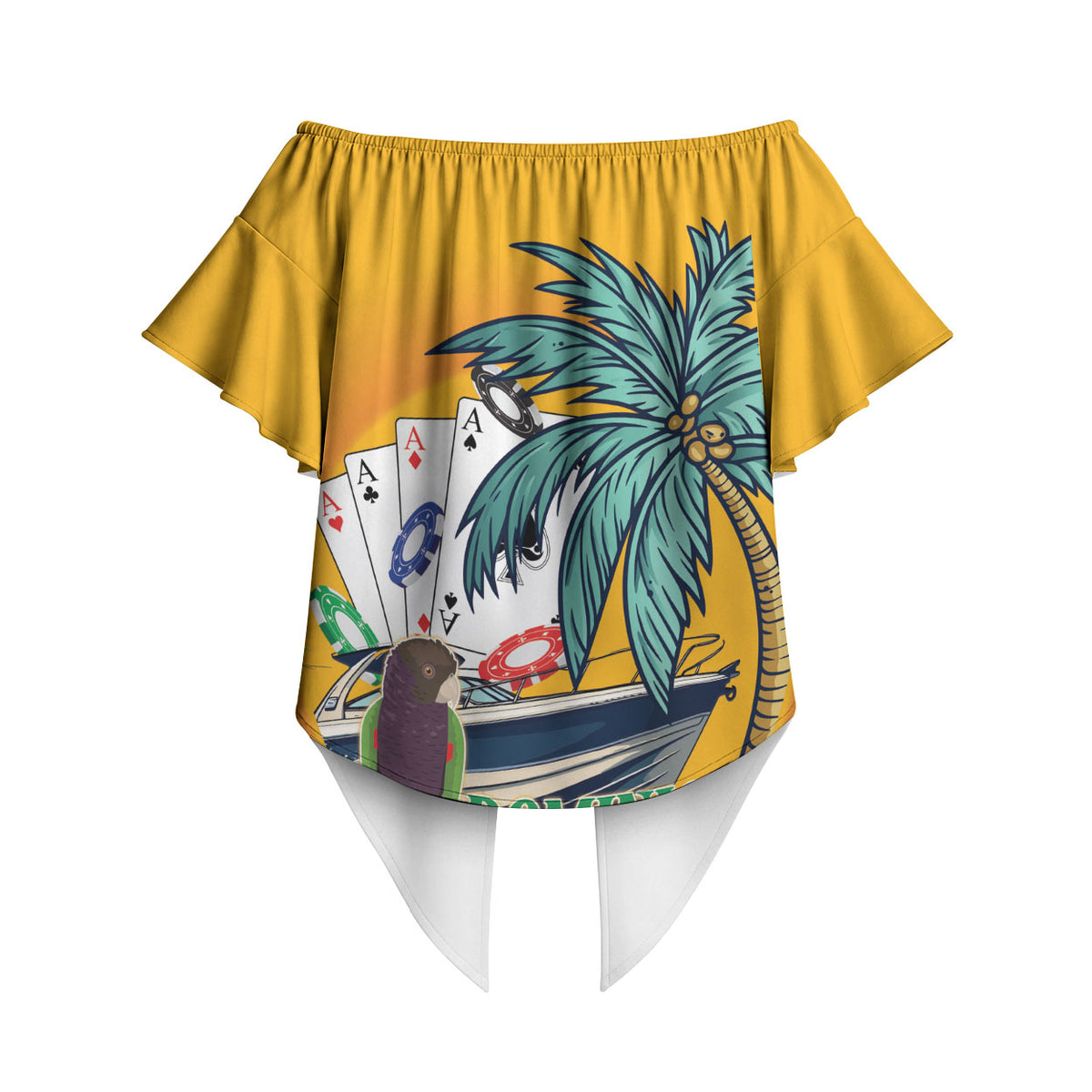 Poker Run Dominica 2026 Off Shoulder Wrap Waist Top Nature Island Of Caribbean