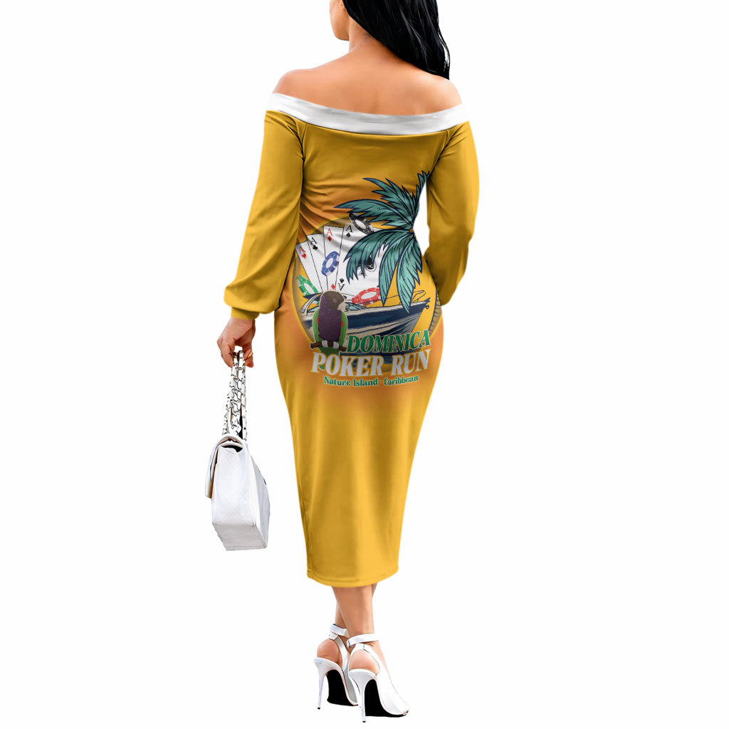 Poker Run Dominica 2026 Off The Shoulder Long Sleeve Dress Nature Island Of Caribbean