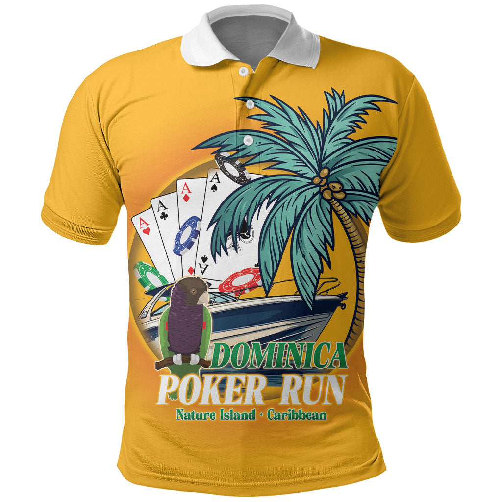Poker Run Dominica 2026 Polo Shirt Nature Island Of Caribbean