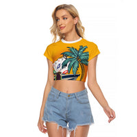 Poker Run Dominica 2026 Raglan Cropped T Shirt Nature Island Of Caribbean