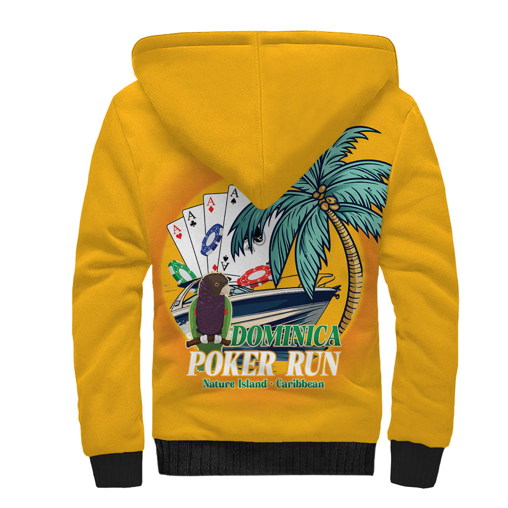 Poker Run Dominica 2026 Sherpa Hoodie Nature Island Of Caribbean