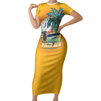 Poker Run Dominica 2026 Short Sleeve Bodycon Dress Nature Island Of Caribbean