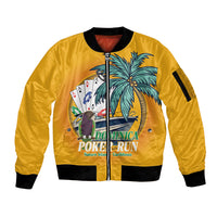 Poker Run Dominica 2026 Sleeve Zip Bomber Jacket Nature Island Of Caribbean