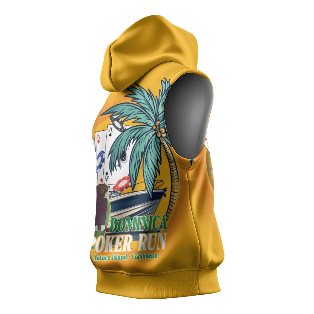 Poker Run Dominica 2026 Sleeveless Hoodie Nature Island Of Caribbean