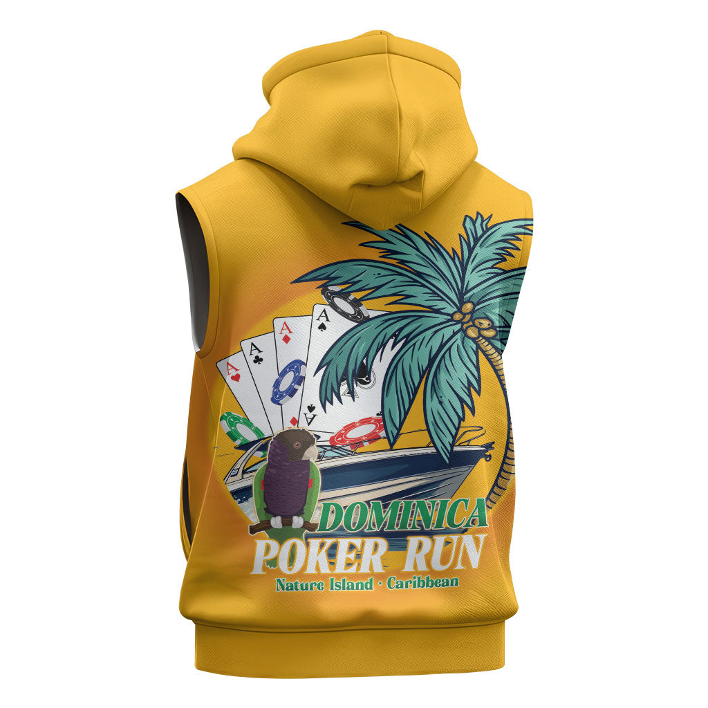 Poker Run Dominica 2026 Sleeveless Zip Hoodie Nature Island Of Caribbean