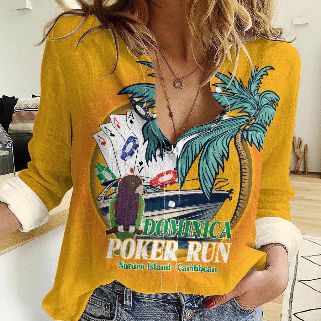 Poker Run Dominica 2026 Women Casual Shirt Nature Island Of Caribbean