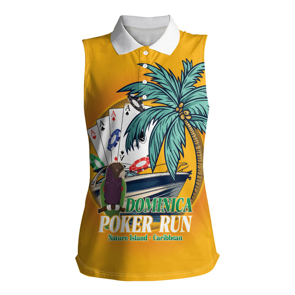 Poker Run Dominica 2026 Women Sleeveless Polo Shirt Nature Island Of Caribbean